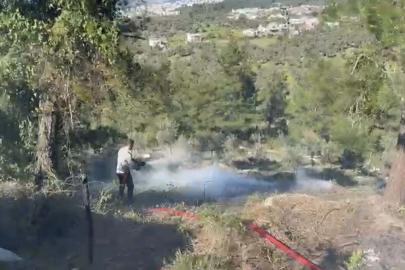 Bodrum’da arazide çıkan temizlik ateşi yangına neden oldu