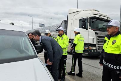 Kaymakam Kuruca trafik denetimine katıldı