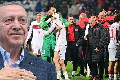 Cumhurbaşkanı Erdoğan'dan A Milli Takım'a tebrik
