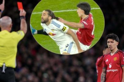 Rakibin saçını çekti kırmızı kartı gördü! Manchester United - Leeds United maç sonucu 1-2