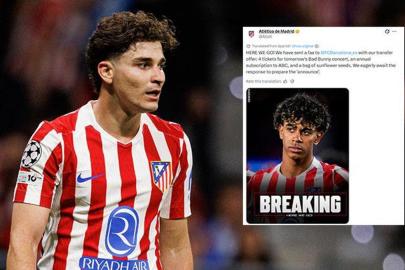 Atletico Madrid'den Julian Alvarez iddiaları için göndermeli paylaşım: '4 bilet ve 1 paket çekirdek'