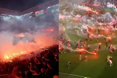 Futbol tarihinde böyle bir şey görülmedi! Şampiyonluk maçında taraftarlar sahaya indi: Hükmen mağlubiyet kapıda
